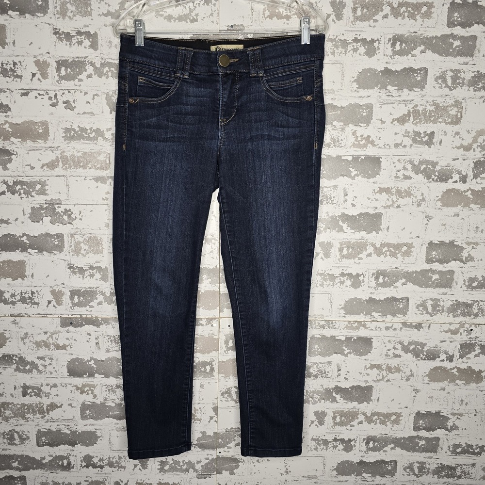Democracy Jeans Womens 6 Dark Blue Wash Denim  Low Rise‎ Tapered Leg Ankle Jeans